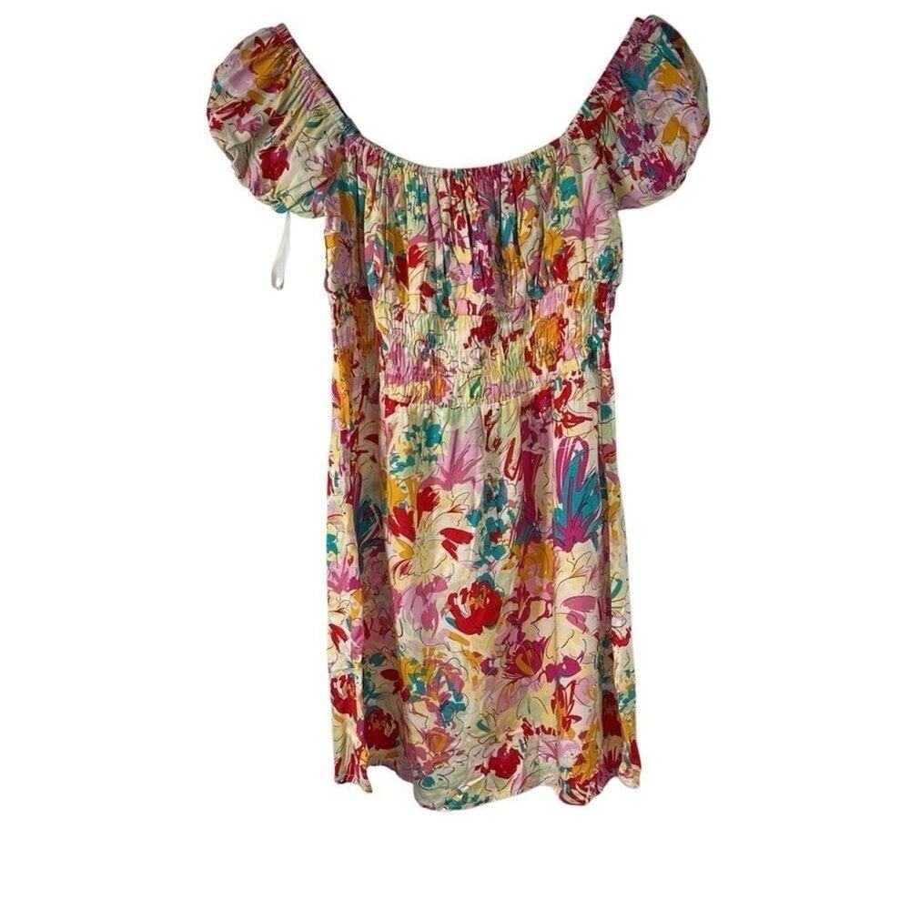 Seven Wonders Lori Colorful‎ Smocked Mini Dress Milkmaid